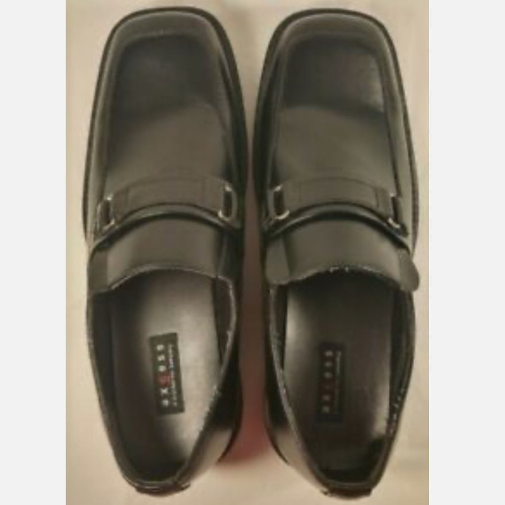 LNC Axcess Bristol Black Leather SlipOn Loafer Dress Shoe Men 10.5 Liz Claiborne